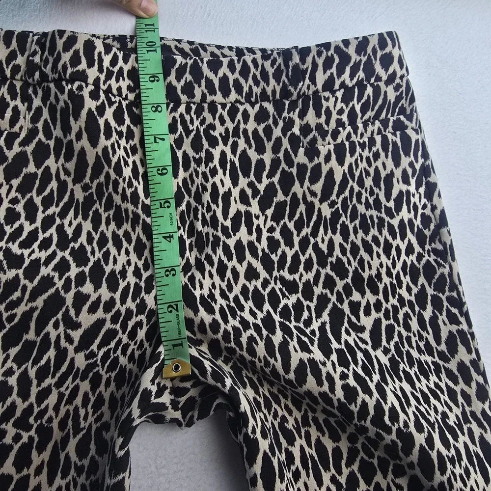 Banana Republic Sloan Leopard Animal Print Ankle Pants Tan Black Size 10